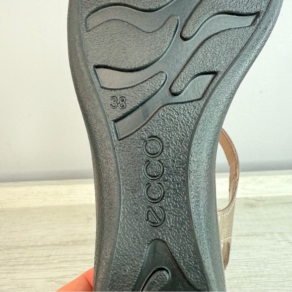 NWOT! Ecco pewter leather strappy sandals size 38 - Picture 9 of 12